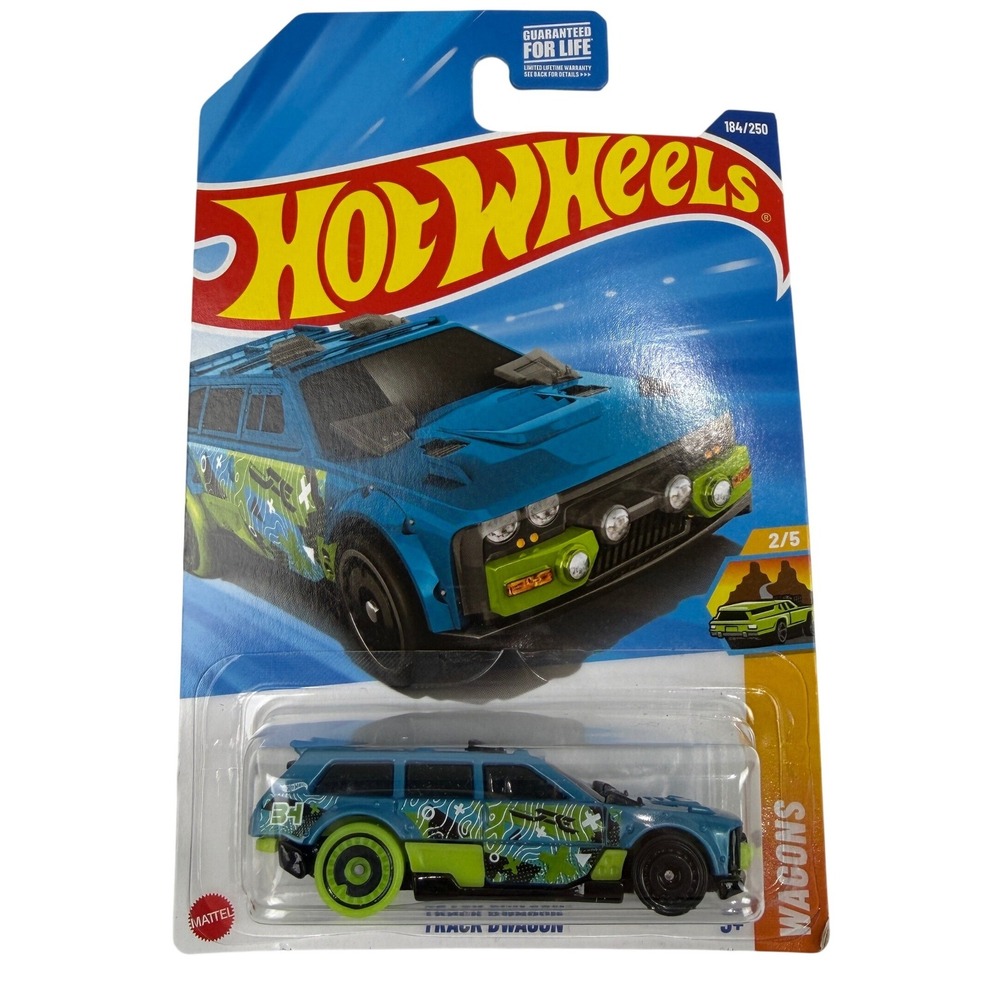 Hot Wheels Track Dwagon Blue Lime Green Wagons Series 184/250 2024 Diecast Car
